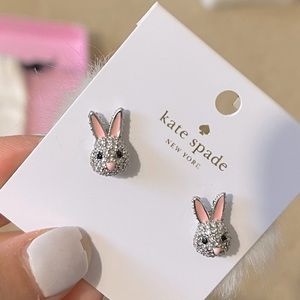 Kate Spade faux rabbit fur earrings